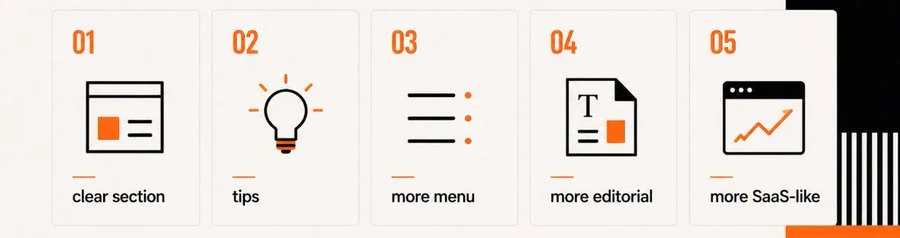 AI agency website section layout concepts